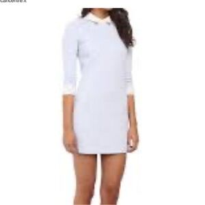 Ted Baker London Pale Blue Currie Lace Collar Tunic Mini Dress